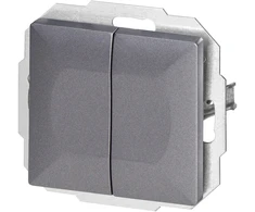 Łącznik Pearl dvigubas laiptų jungiklis, 10A, 250V, WP-2/5P, antracito spalvos
