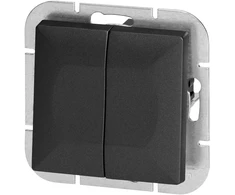 Łącznik Perlinis sietyno jungiklis, 10A, 250V, WP-2P, juodas