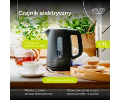ADLER AD 1379B juodas electric virdulys