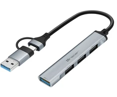 ADAPTERIS TRACER A-4, USB C tipo į USB-A, 4x USB-A