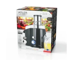 Adler AD 4133 Sulčiaspaudė 1000 w, galingumas maksymalna 2000 w, 2 prędkości, otwór 75 mm, sitko ze stali nierdzewnej, dzbanek 1 l, indas na miąższ 2 l, bez bpa