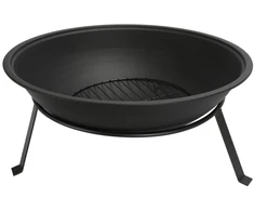 Adler AD 6818 Lauko židinys 55 cm su grotelėmis, plieno židinys malkoms ir briketams, atsparumas iki 500°C,