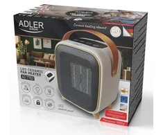 Adler AD 7762 Keraminis šildytuvas su ventiliatoriumi 1000 W, elektrinis šildytuvas su LED, 2 šildymo lygiai 700/1000 W, laikmatis iki 12 h, termostatas 15–45 °C, šalto oro pūtimas