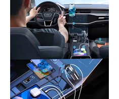 Ładowarka Įkroviklis USB C IOS automobilio įkroviklis su ištraukiama jungtimi, 100 W greitas įkrovimas, 80 cm