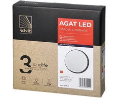 Sieninis šviestuvas AGAT LED 10W, sodo šviestuvas, 800lm, IP54, 4000K, pilkas