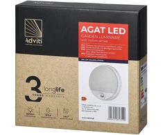 Sieninis šviestuvas Orno AGAT LED 15W, sodo šviestuvas su judesio jutikliu 140°, 1100lm, IP54, 4000K, baltas