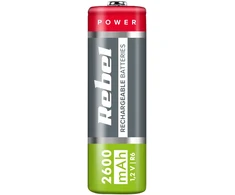 Akumulatorki REBEL AA baterijos, 2600 mAh, Ni-MH, 1,2 V, 4 vnt./bl, R6