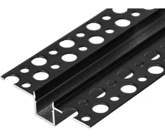 Orno Aliuminio profilis LED juostoms, 2000 x 55 x 13 mm, įleidžiamas į gipso kartoną, juodas