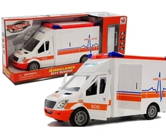 Lean Toys Baterijomis maitinamas greitosios pagalbos automobilis