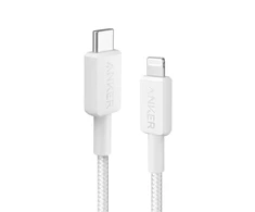 „Anker“ – 322 USB-C–Lightning laidas (3 pėdų, pintas) – baltas
