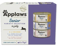 „Applaws“ – kelių pakuočių rinkinys senjorams, įvairių rūšių želė rinkinys, 6 x 70 g