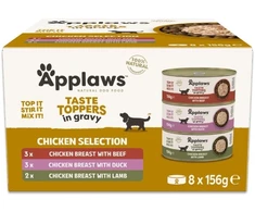 „Applaws“ vištienos padažo pakuotė šunims, 8 x 156 g