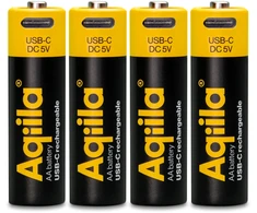 „Aqiila“ – įkraunamos USB-C baterijos – AA dydis – 2000 mAh – 4 vnt. pakuotėje