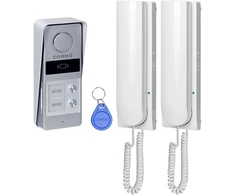 ATIN MULTI, dviejų šeimų domofono komplektas, 2 laidų, RFID, baltas