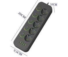 DA714A Maitinimo prailginimo kabelis 5 m, 4 x USB