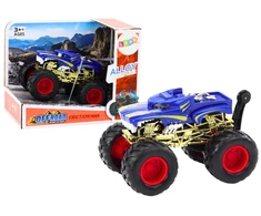 Lean Toys Mėlynas bekelės automobilis su dideliais guminiais ratais