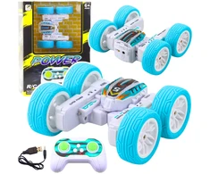 Lean Toys Radijo bangomis valdomas akrobatinis automobilis 1:32 mėlynas