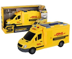 Lean Toys Geltonas pristatymo automobilis 1:16 su šviesomis ir garsais