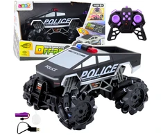 Lean Toys Nuotoliniu būdu valdomas policijos sunkvežimis su purškimo funkcija 1:16