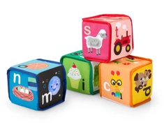 Baby Einstein Mažylis Einšteinas – minkšti kaladėlės „Alpha Stacks™“ (BE-17304)
