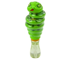 Lean Toys Žalios muilo burbulų gyvatės žaislas su judančia galva