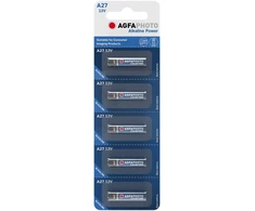 Bateria „AgfaPhoto A27 LR27A“ baterijos, 5 vnt./blisterinėje pakuotėje.