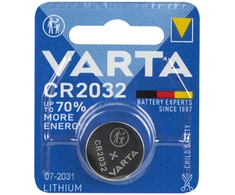 Bateria VARTA CR2032 baterijos, 1 vnt./blisterinėje pakuotėje.