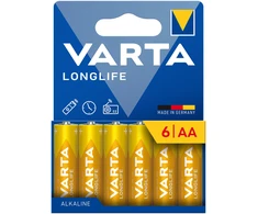 Bateria VARTA LR06 LONGLIFE šarminės baterijos, 6 vnt./bl.