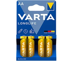 Bateria VARTA LR6 Longlife baterijos, 4 vnt./blisterinėje pakuotėje.