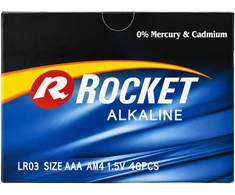 Baterie 10 x 4vnt. Alkaliczne Rocket RL03 AAA 1,5V LR3 Bateria Rinkinys Paluszki