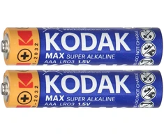 Baterie „Kodak MAX Alkaline AAA LR03“ baterijos, 2 vnt.