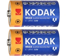 Baterie Kodak MAX šarminės KC-2 LR14 baterijos, 2 vnt.