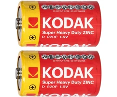 Baterie „Kodak ZINC Super Heavy Duty D LR20“ baterijos, 2 plėvelės