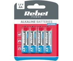 Baterie REBEL EXTREME LR06 šarminės baterijos, 4 vnt./dėžutėje