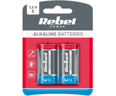 Baterie REBEL LR14 šarminės baterijos, 2 vnt./dėžutėje.