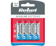 Baterie REBEL LR6 šarminės baterijos, 4 vnt./dėžutėje.