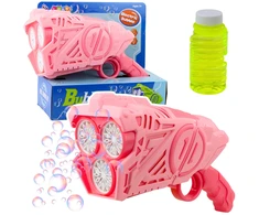 Lean Toys Rožinis burbulų pistoletas su LED efektais