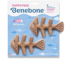 Benebone - Fishbone šuniukų žaislai, 2 vnt. pakuotėje - Mini - 12 cm - (81005421033)
