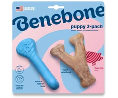 BENEBONE - šuniukų 2 guminių kaulų/šonkaulių rinkinys - mažas