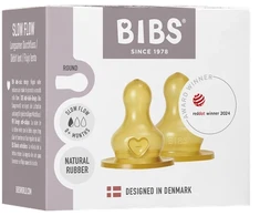 Bibs SEILINTUKAI - Kūdikio buteliuko čiulptukai, apvalūs, lateksiniai - 2 vnt. - Lėta tėkmė