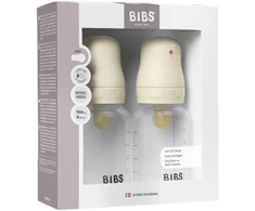 Bibs SEILINTUKAI - Kūdikių buteliukai su apvaliais latekso buteliukais, 2 vnt., lėto srauto - Dramblio kaulo spalvos - 150 ml