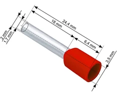 Blow Oem Vamzdelio formos jungtys 1.5/18 100vnt - raudona