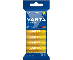 82-687# Šarminės baterijos AA 1.5 lr6 Varta LongLife folija 8 vnt.