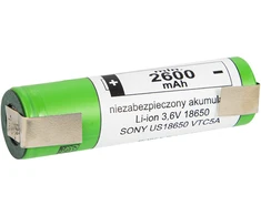 Blow 85-598# Akumuliatorius 18650 li-ion 2vnt. 2600mah blaszki 3,6v sony/murata + box