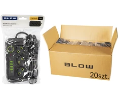 Blow 98-504# Tinklo prailgintuvas ps-330s 3 lizdų 4xUSB 1xUSB-C 3m juodas 3x1mm pakuotė