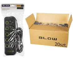 Blow 98-508# Tinklo prailgintuvas ps-530s 5 lizdų 4xUSB 1xUSB-C 3m juodas 3x1mm pakuotė