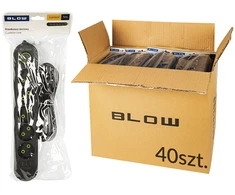 Blow 98-528# Przedłużacz sieciowy ps-550 5-gniazd 3xusb 5m juoda 3x1mm opakowanie