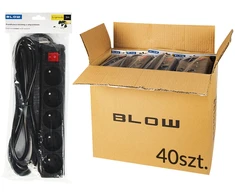 Blow 98-547# Przedłużacz sieciowy pr-570wsp 5-gniazd su uziemieniem+wyłącznik 3m juoda 3x1,5mm opakowanie