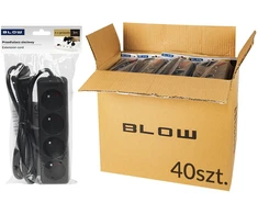 Blow 98-564# Przedłużacz sieciowy pr-470p 4-gniazda su uziemieniem 3m juoda 3x1,5mm opakowanie