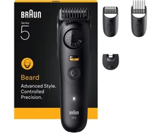 Barzdaskutė Braun BeardTrimmer 9 BT5520 barzdos kirpimo mašinėlė Baterija 40 2 cm „Wet & Dry“ Juoda
